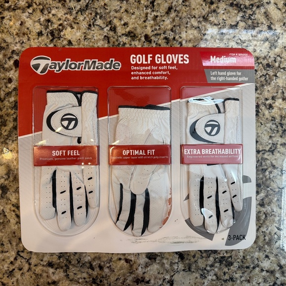 TaylorMade Golf Gloves 3 Pack - Medium Size - Picture 1 of 2